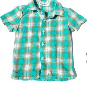 Boys Plaid Button Down Shirt 100(3T)